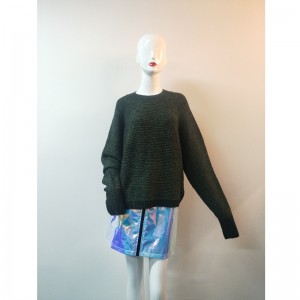ZÖLD \u0026 FEKETE LADIES CREW SWEATER RLWS0087F