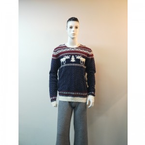 NAVY PRINT SWEATER RLMS0047F