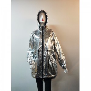 Hölgyek ezüst kapucnis kabátja RLWJ0018
