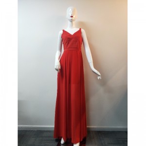 Hölgyek piros vörös kötésű hosszúkás ruha JLWD0041