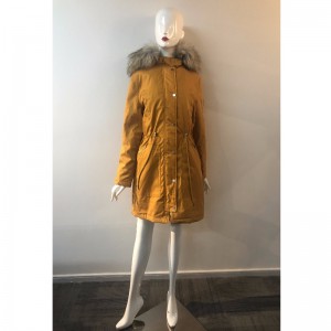 Hölgyek sárgás kapucnis kabátja RLWPC0041