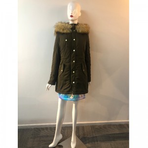Hölgyek Khaki kapucnis kabátja RLWPC0048